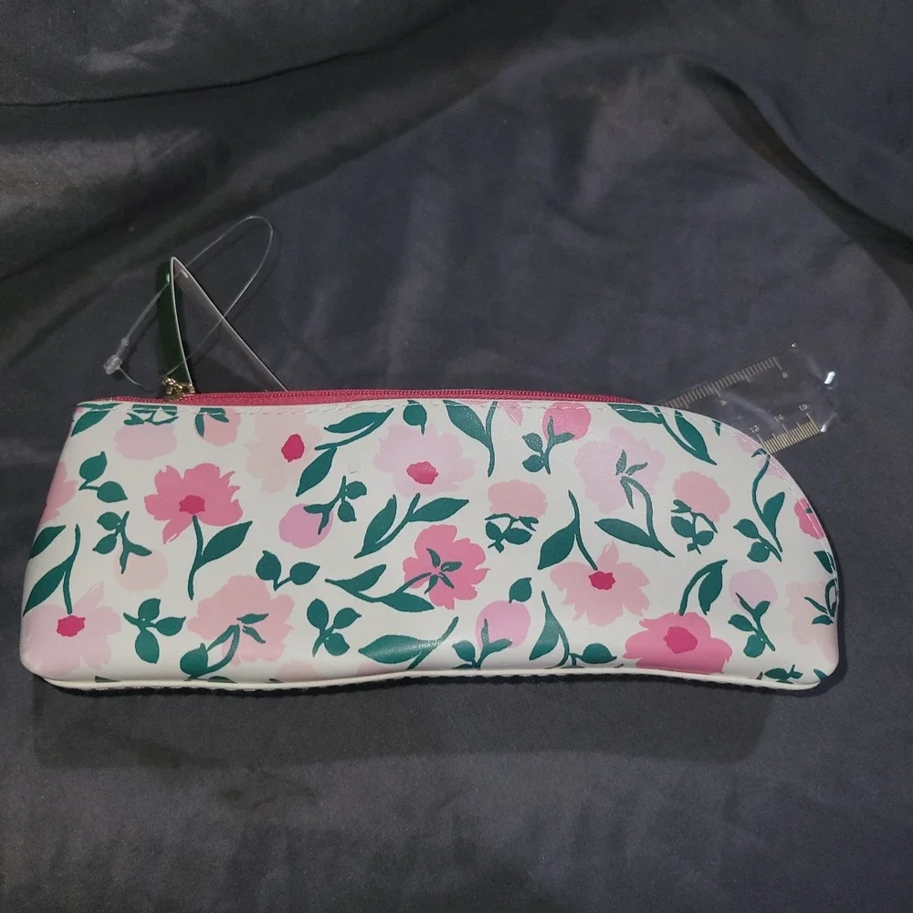Kate Spade New York Floral Pencil Case Set with Ruler Eraser Sharpener NWT
